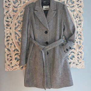 Guess Vintage black white houndstooth trench coat jacket Size XL